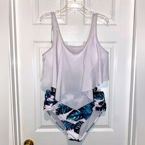 White & Blue Bikini. Size 1XL